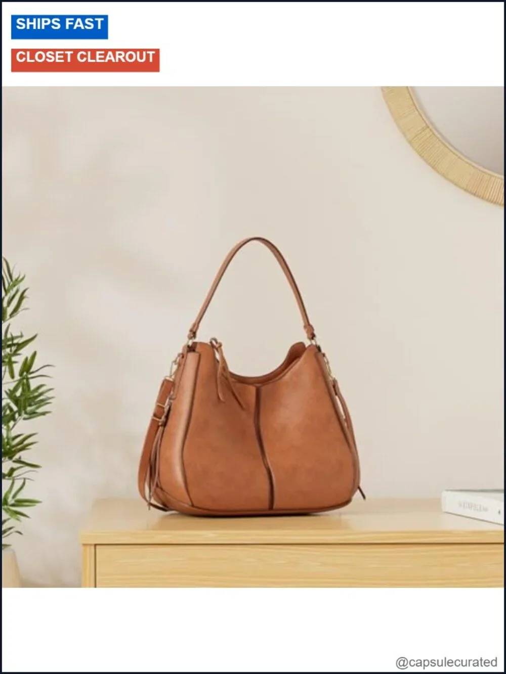 Large Hobo Crossbody Bag Women Anti-Scratch PU Leather Shoulder Purse